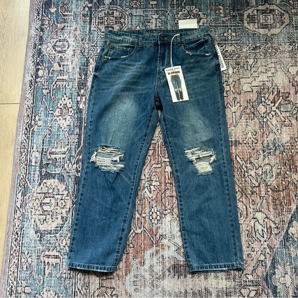 GoGo Jeans Ex-Boyfriend Distressed Jeans NWT Size 13